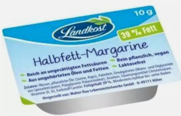 Landkost Halbfett- Margarine 39% Fett 4x 10g Portion Landkost Halbfett- Margarine 39% Fett 4x 10g Portion