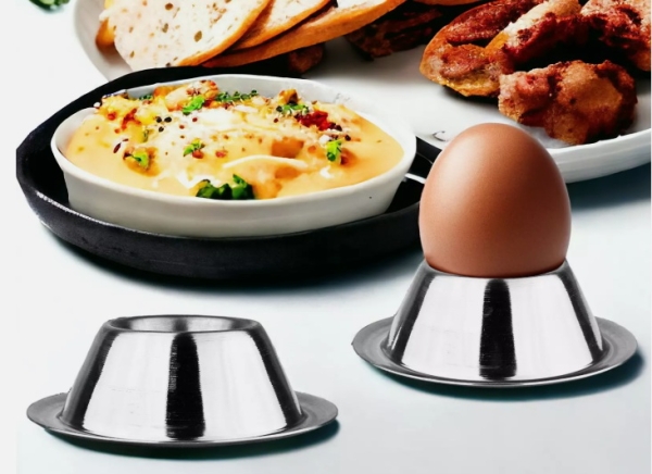 Eierbecher Eierbehälter Eier Halter Becher Geschirr Edelstahl 2 Stück Set Eierbecher Eierbehälter Eier Halter Becher Geschirr Edelstahl 2 Stück Set